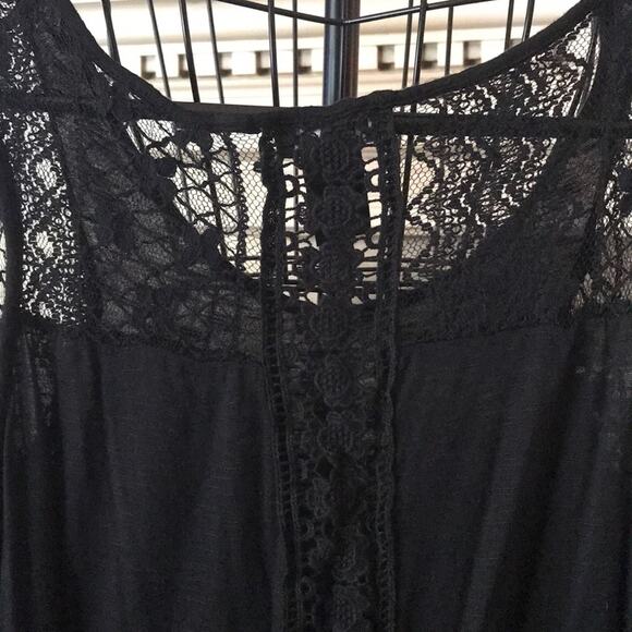 EUC Wet seal Sz L black knit lace tank top Lagen Look Boho - Picture 4 of 4